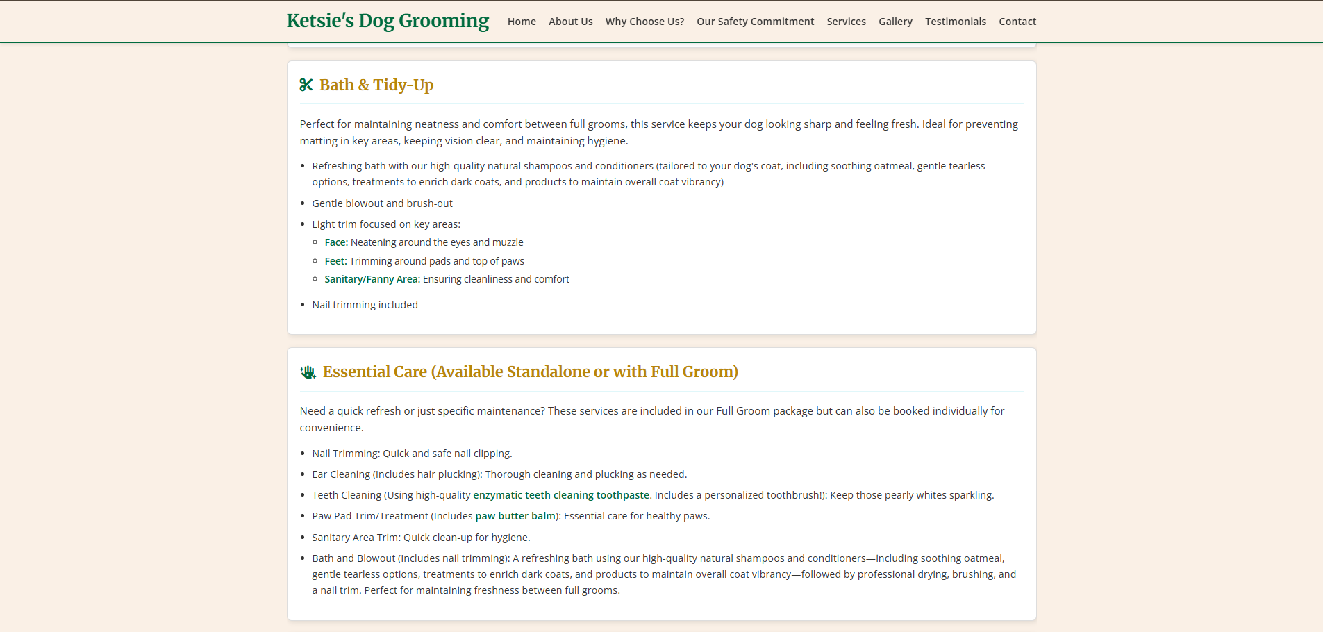 Ketsie's Website Service Section Detail 2